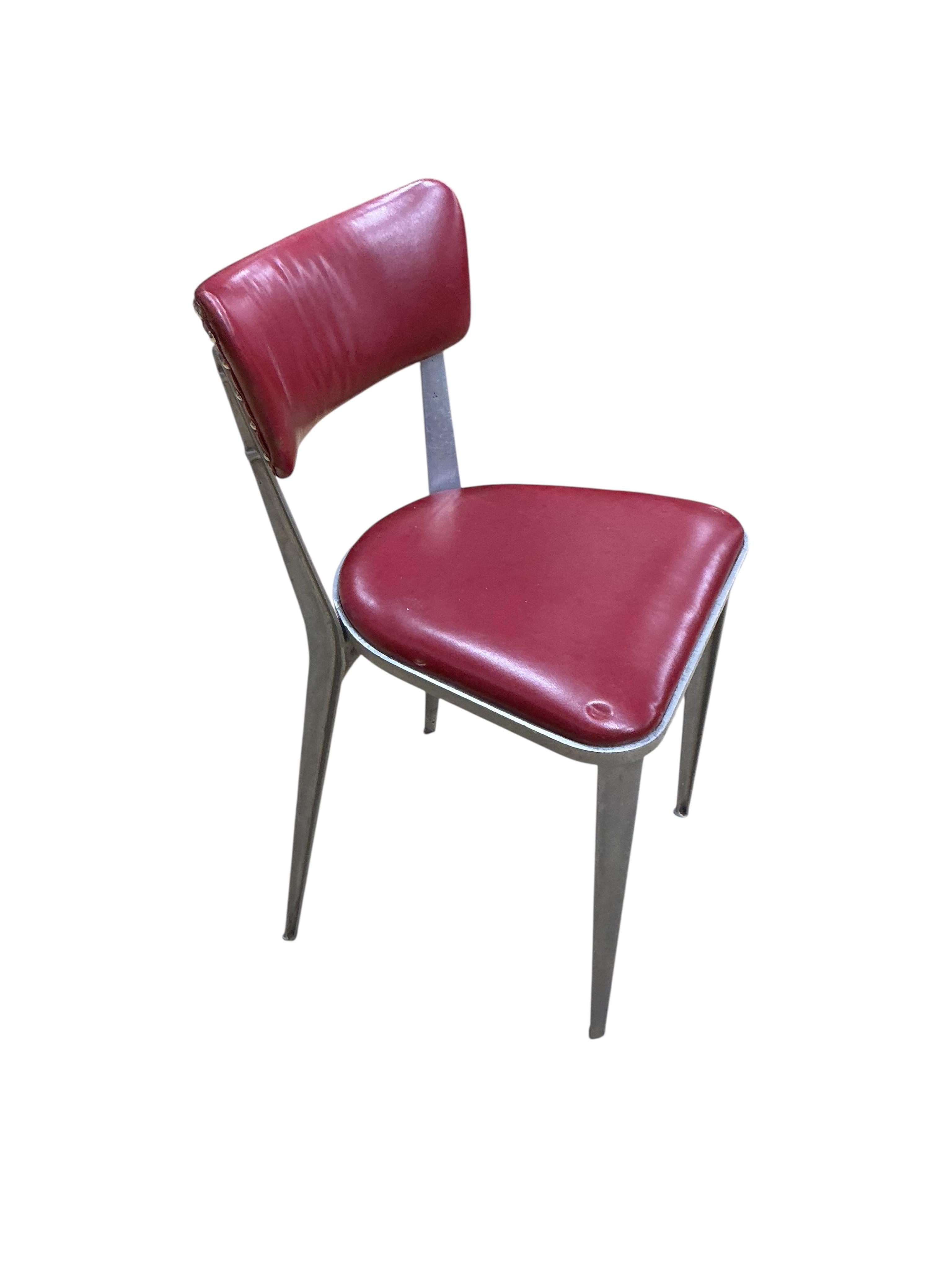 Four 1950's Ernest Race dining chairs, aluminium frames, width 44cm, depth 40cm, height 78cm